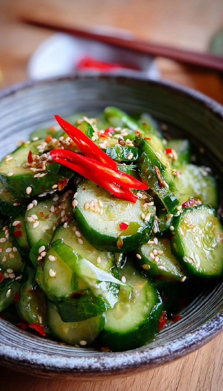 Asiatischer Gurkensalat mit Sesam 5 Asiatischer Gurkensalat mit Sesam