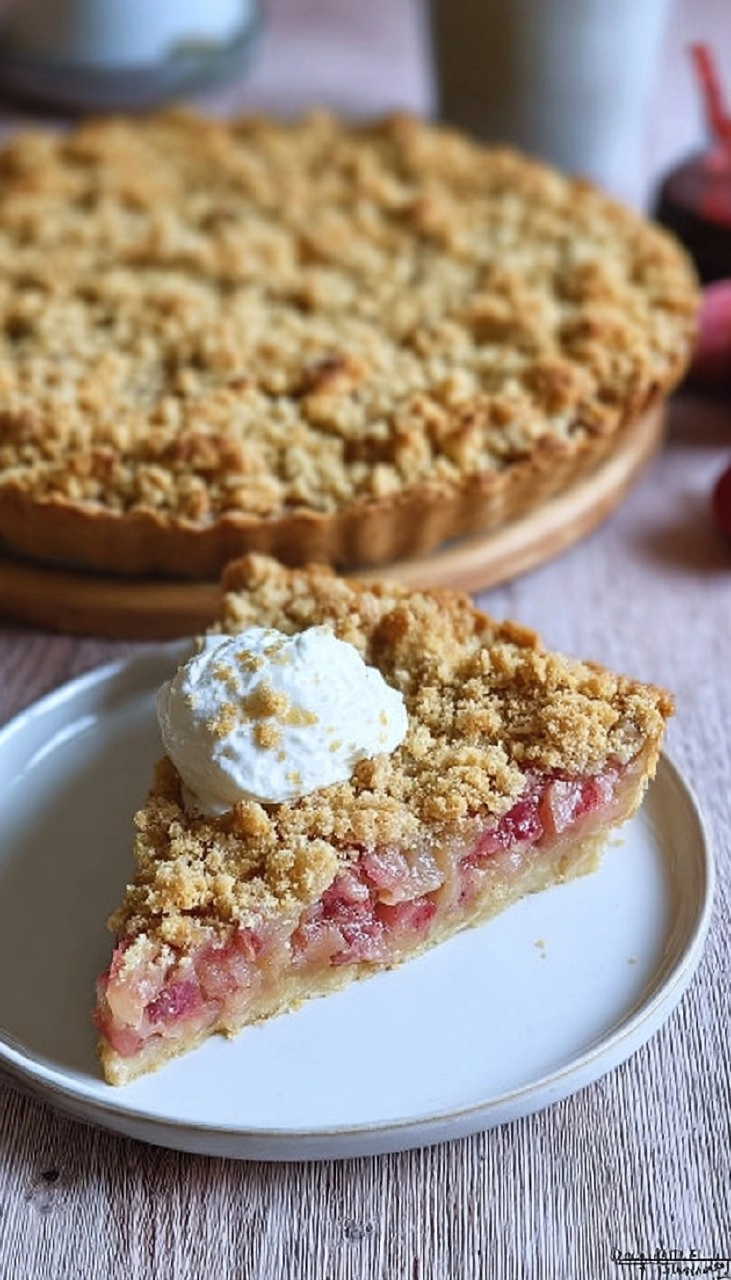 Einfacher Rhabarber Streusel Pie