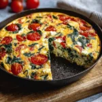 Frittata-mit-Tomaten-Paprika-und-Spinat-Rezept