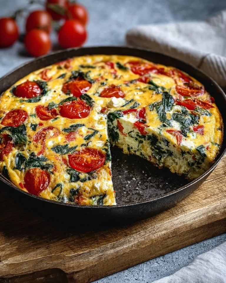 Frittata-mit-Tomaten-Paprika-und-Spinat-Rezept