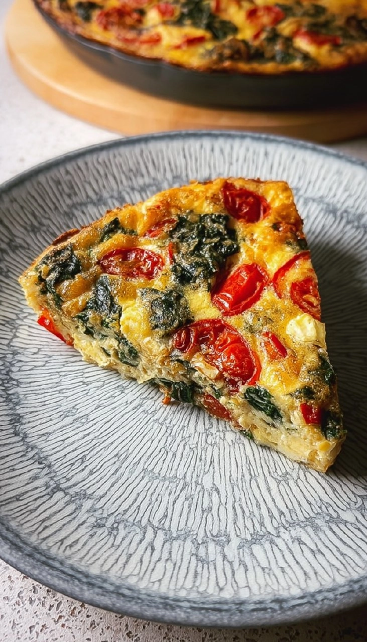 Frittata mit Tomaten, Paprika und Spinat