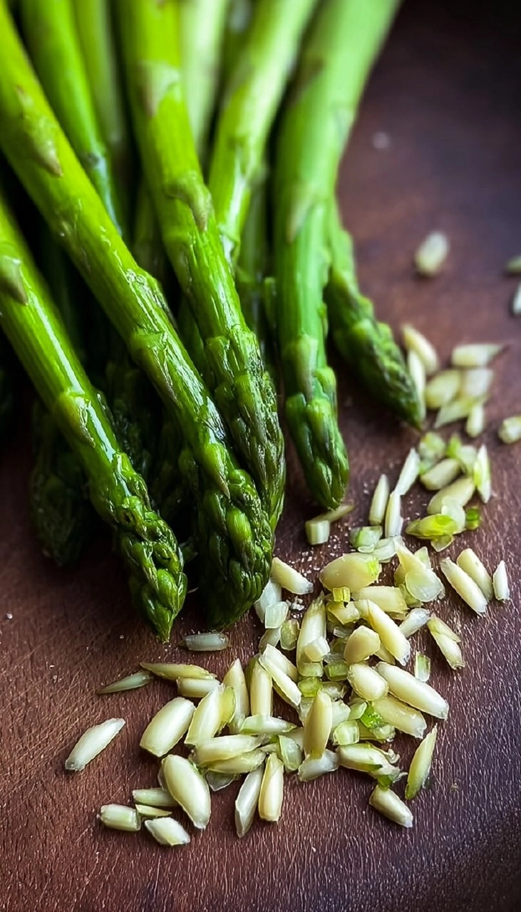 Gebratener Grüner Spargel aus der Pfanne
