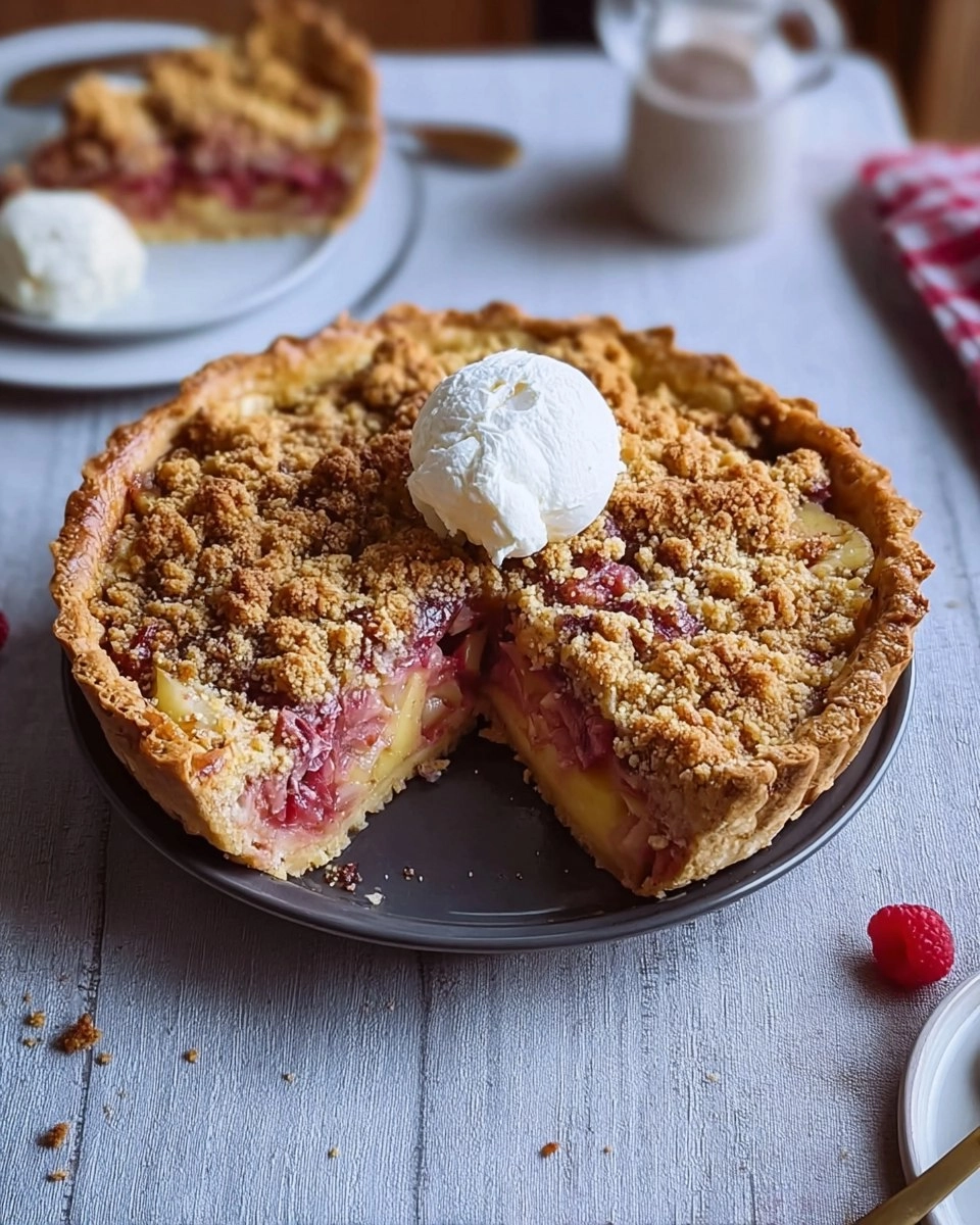 Rhabarber-Streusel-Custard-Kuchen