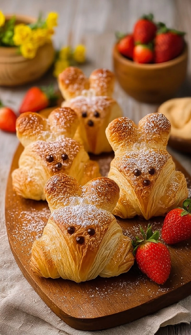 Süße Croissant-Osterhasen