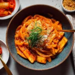 Tofu-Scherennudeln mit Kimchi-Sahnesauce 6 Tofu-Scherennudeln-mit-Kimchi-Sahnesauce-Rezept