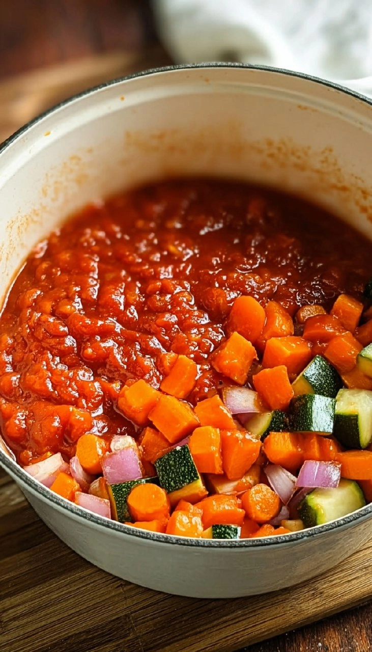 Tomatensauce mit verstecktem Gemüse