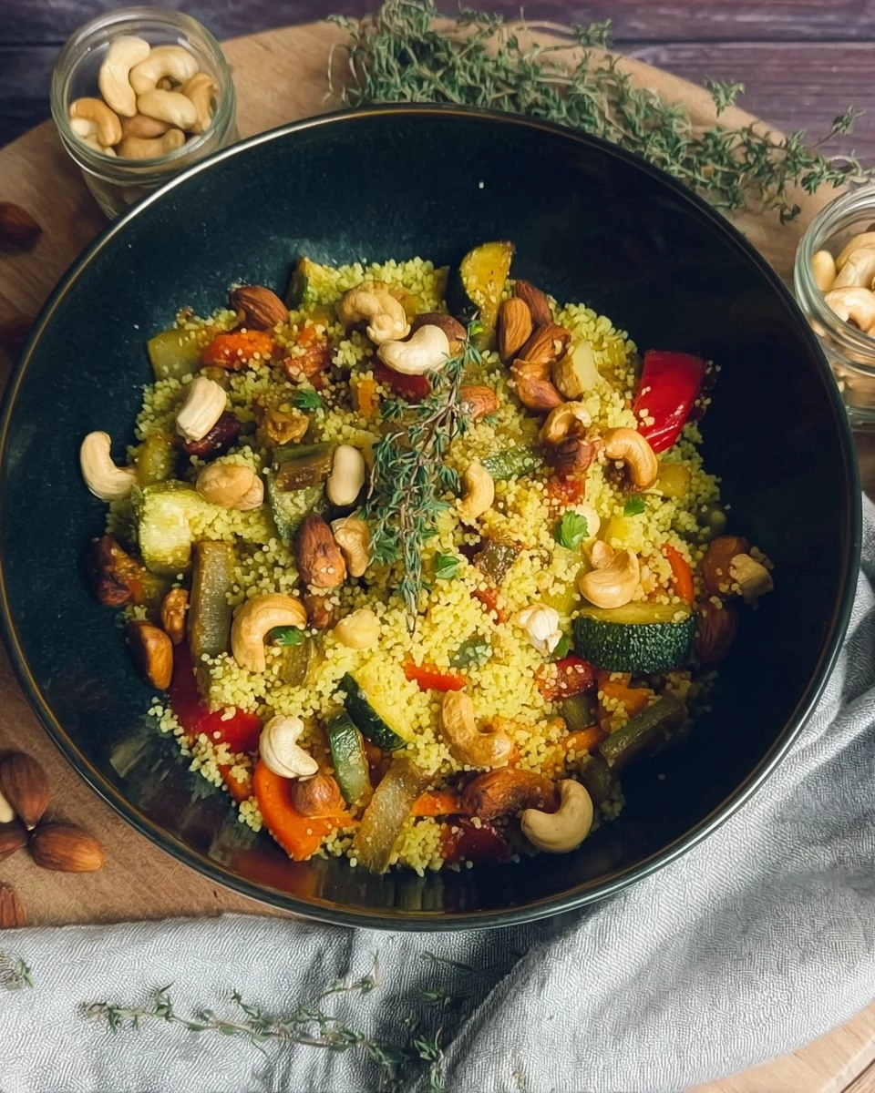 Zitroniger Couscous mit geröstetem Gemüse und Cashews 4 Zitroniger Couscous mit geröstetem Gemüse und Cashews