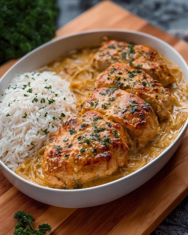 Zwiebel-Sahne-Hahnchen-aus-dem-Ofen-Rezept