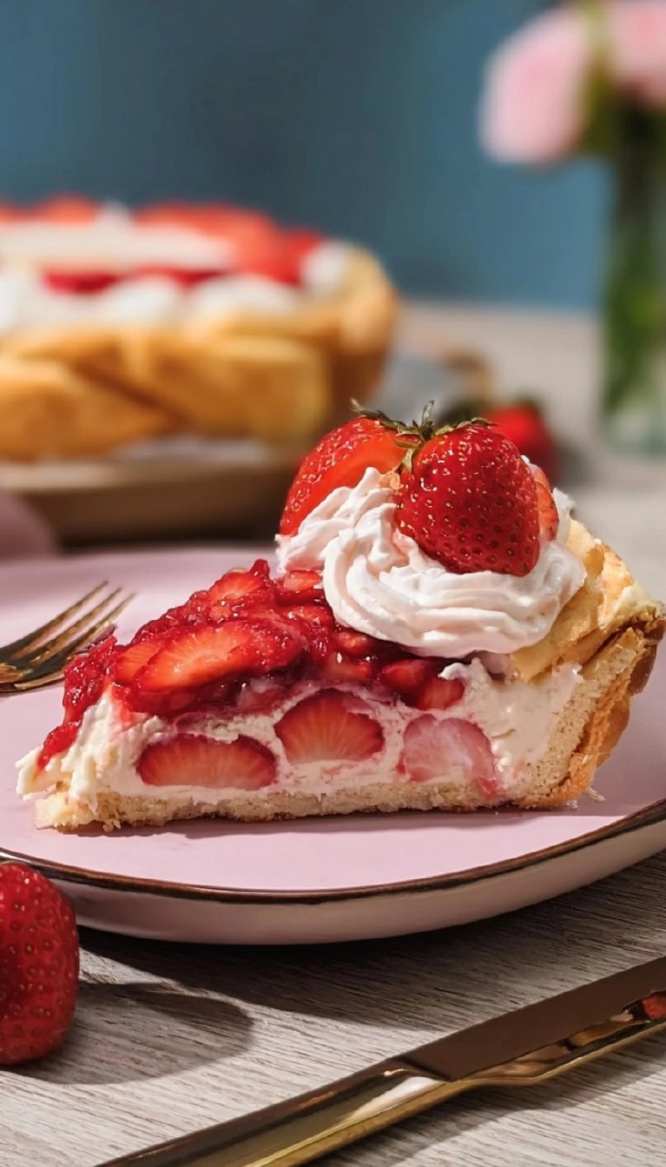 Erdbeerkuchen mit Pudding