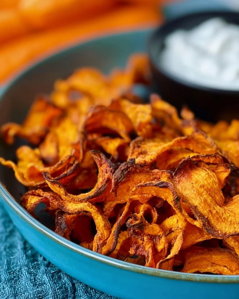 Karottenchips-aus-dem-Airfryer-mit-cremigem-Protein-Dip-Rezept